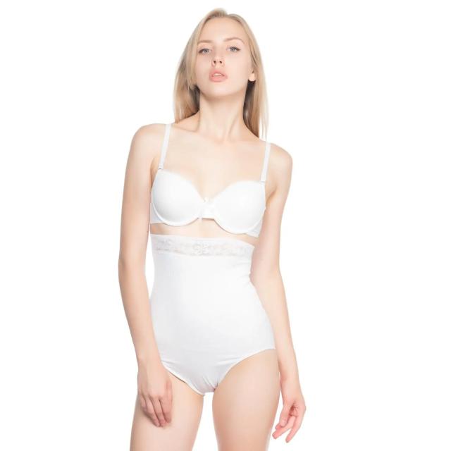 Dantelli Yüksek Bel Slip Beyaz Korse