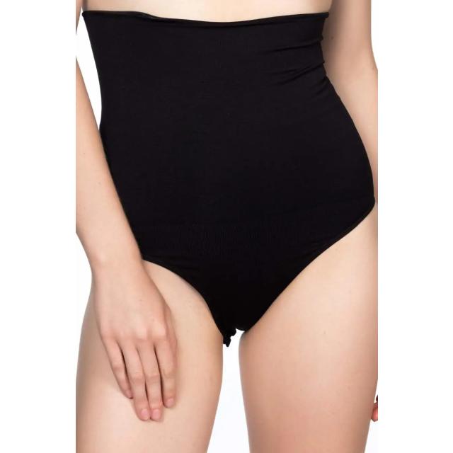Ekstra Yüksek Bel Çıtçıtlı Slip Siyah Korse