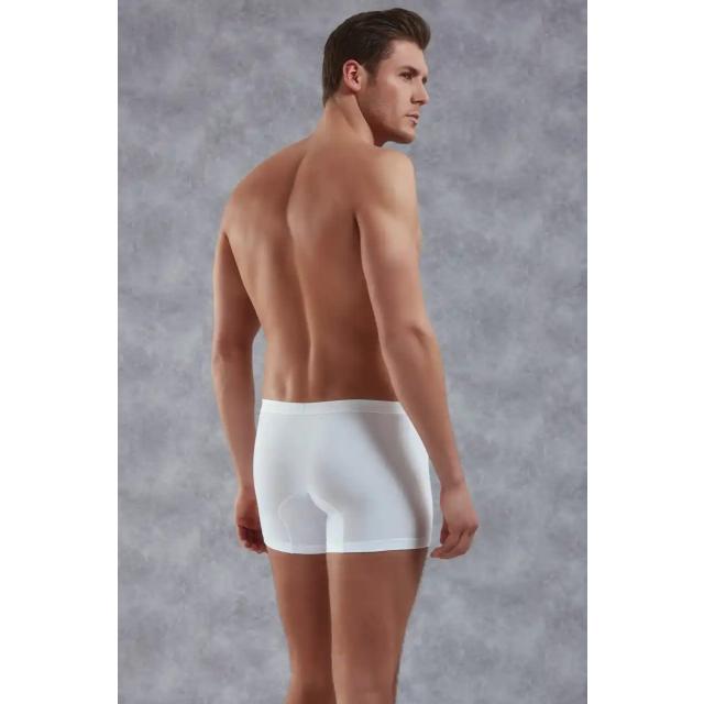 Erkek Beyaz Modal Torbalı İnce Bel Bantlı Normal Paça Boxer 