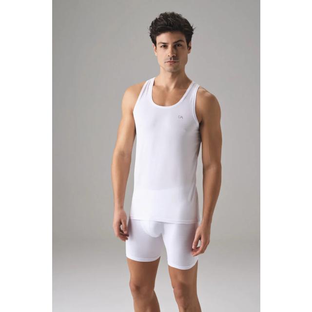 Erkek Beyaz Pamuklu Slim Fit Atlet Erkek Beyaz Pamuklu Slim Fit Atlet