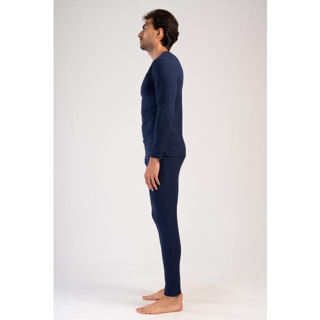 Erkek Lacivert Comfort Kayık Yaka Uzun Kol İçlik Takım