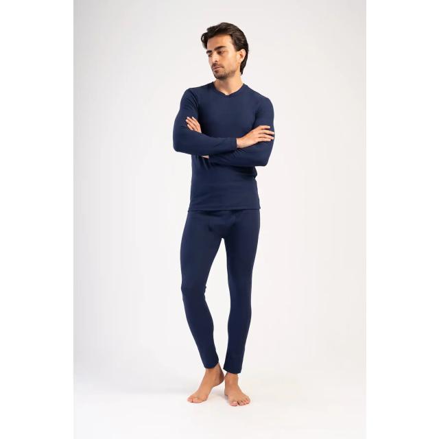 Erkek Lacivert Comfort O Yaka Uzun Kol İçlik Takım