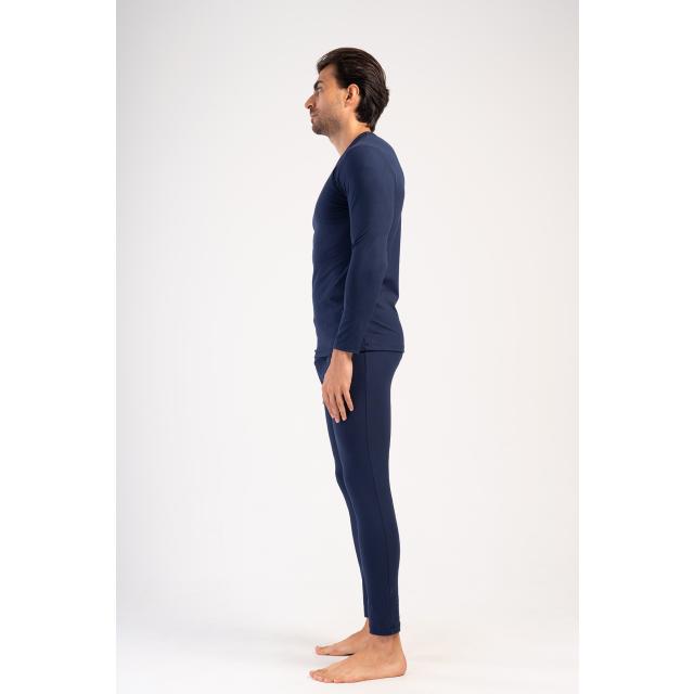 Erkek Lacivert Comfort O Yaka Uzun Kol İçlik Takım