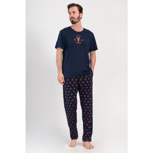Erkek Lacivert Suprem O Yaka Kısa Kol Cepli Pijama Takım Erkek Lacivert Suprem O Yaka Kısa Kol Cepli Pijama Takım