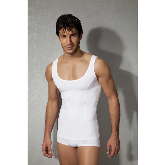 Erkek Modal Pamuklu Beyaz Geniş Oval Yaka Slim Fit Atlet Erkek Modal Pamuklu Beyaz Geniş Oval Yaka Slim Fit Atlet