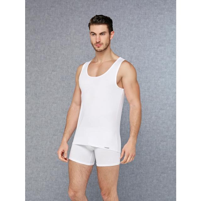Erkek Modal Pamuklu Beyaz Slim Fit U Yaka Atlet Erkek Modal Pamuklu Beyaz Slim Fit U Yaka Atlet