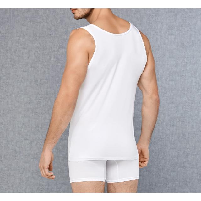 Erkek Modal Pamuklu Beyaz Slim Fit U Yaka Atlet