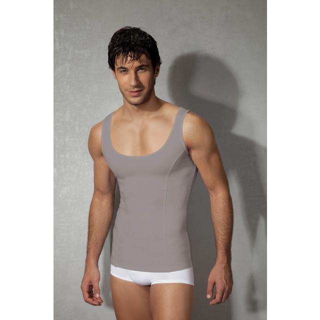 Erkek Modal Pamuklu Gri Geniş Oval Yaka Slim Fit Atlet Erkek Modal Pamuklu Gri Geniş Oval Yaka Slim Fit Atlet