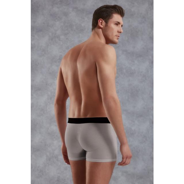 Erkek Modal Pamuklu Gri Lastik Bel Likralı Kısa Boxer  