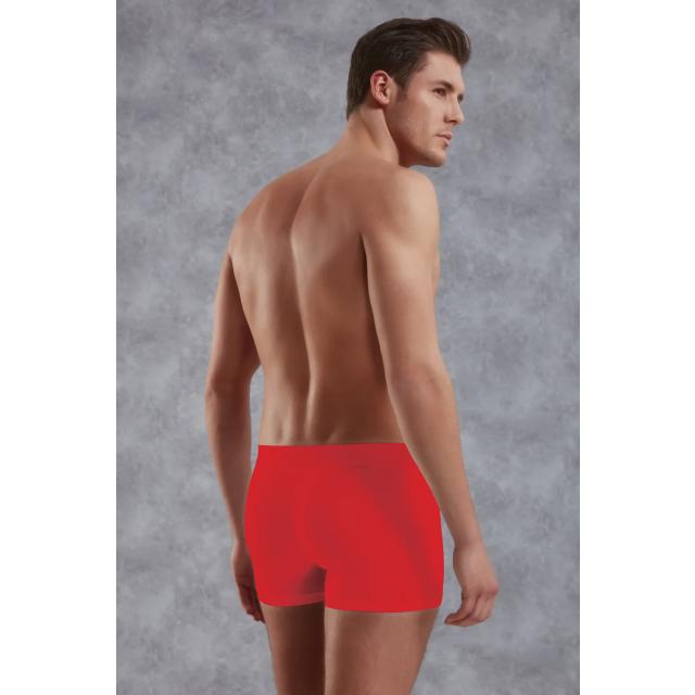 Erkek Modal Pamuklu Kırmızı Lastik Bel Likralı Kısa Boxer   