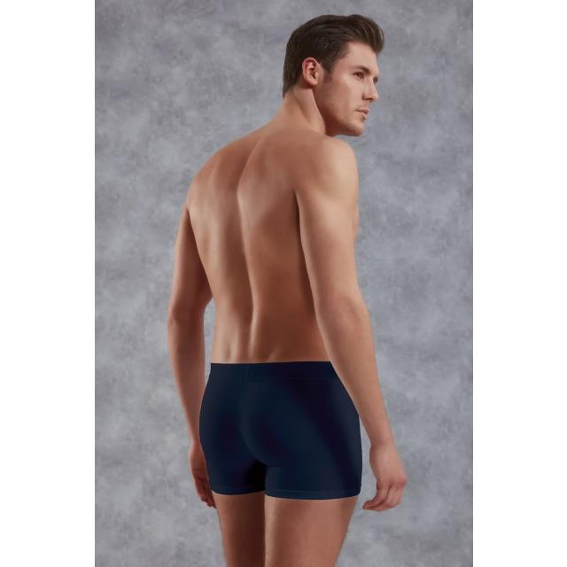 Erkek Modal Pamuklu Lacivert Lastik Bel Likralı Kısa Boxer     