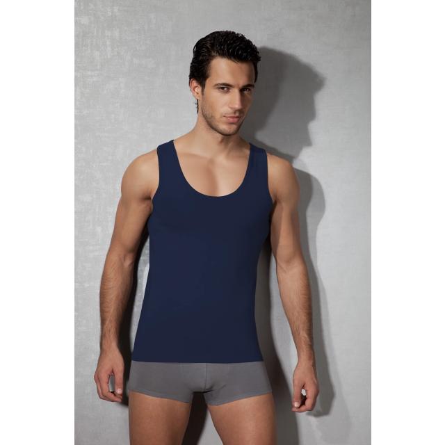 Erkek Modal Pamuklu Lacivert Slim Fit U Yaka Atlet Erkek Modal Pamuklu Lacivert Slim Fit U Yaka Atlet