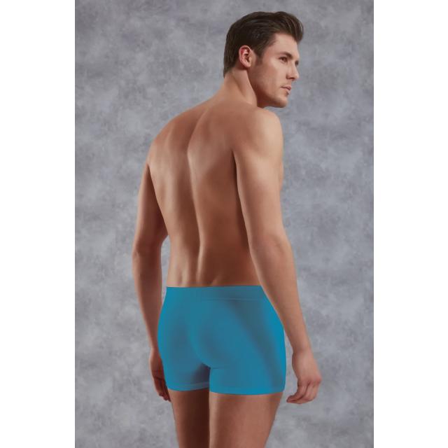 Erkek Modal Pamuklu Mavi Lastik Bel Likralı Kısa Boxer