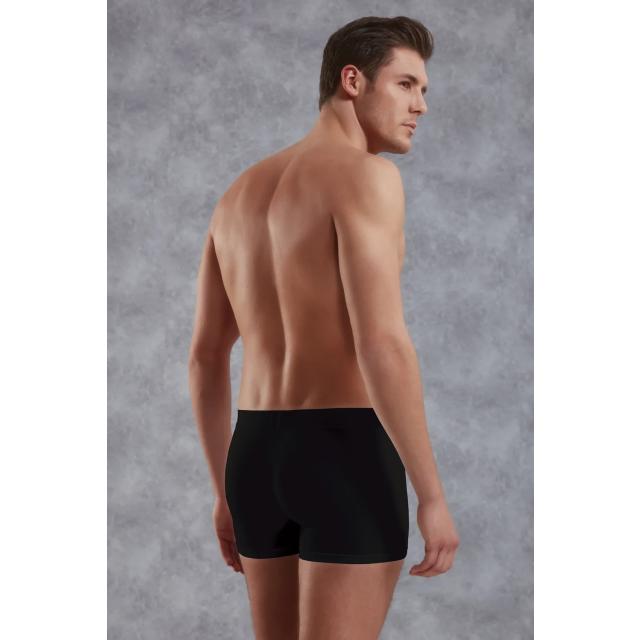 Erkek Modal Pamuklu Siyah Lastik Bel Likralı Kısa Boxer  