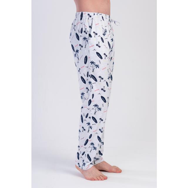 Erkek Palmiye Desenli Suprem Cepli Tek Pijama Altı