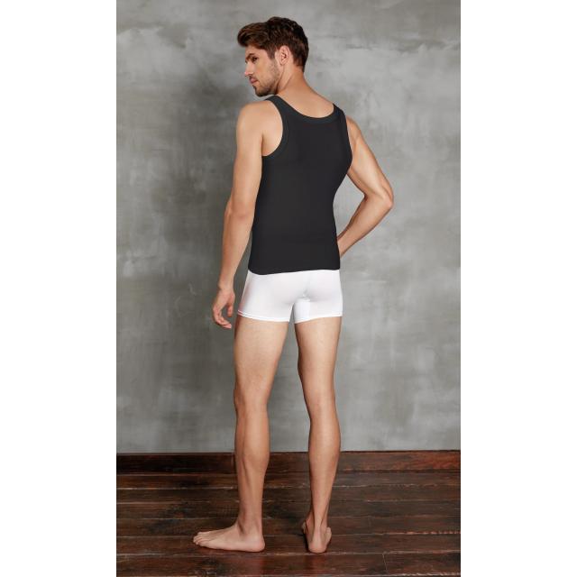 Erkek Pamuklu Siyah Kare Yaka Slim Fit Atlet