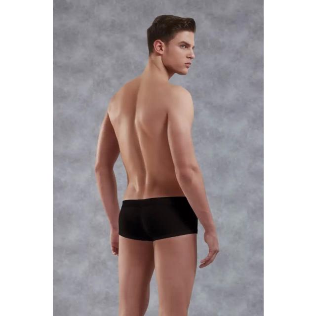Erkek Pamuklu Siyah Torbalı Mini Paça Boxer 