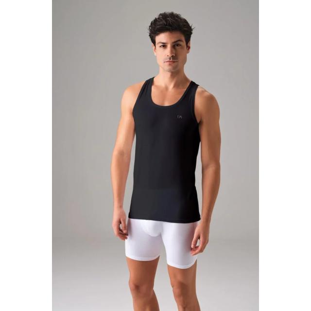 Erkek Siyah Pamuklu Slim Fit Atlet Erkek Siyah Pamuklu Slim Fit Atlet
