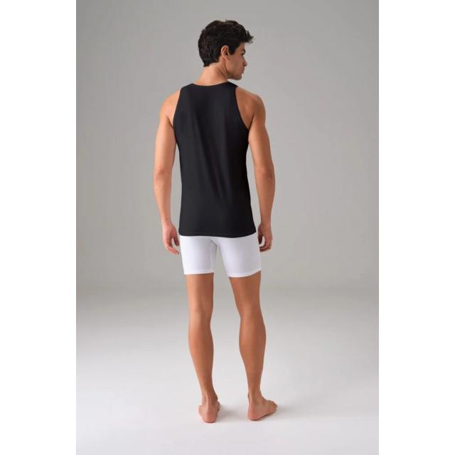 Erkek Siyah Pamuklu Slim Fit Atlet