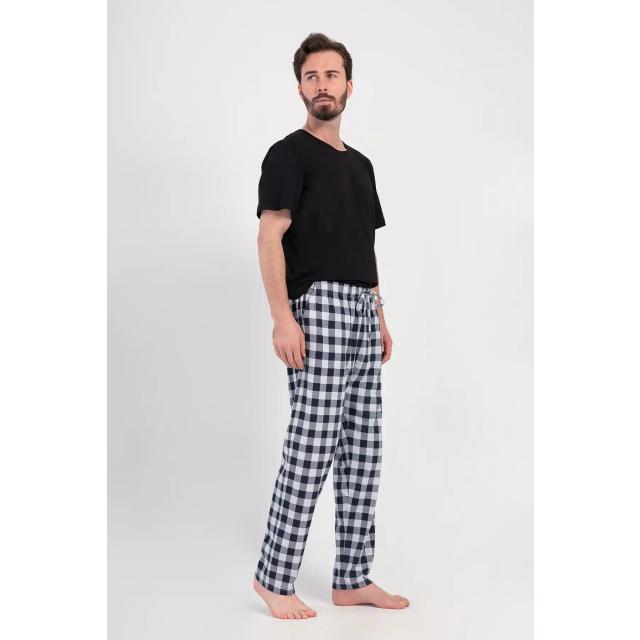 Erkek Süprem Siyah Beyaz Kareli Pijama Altı
