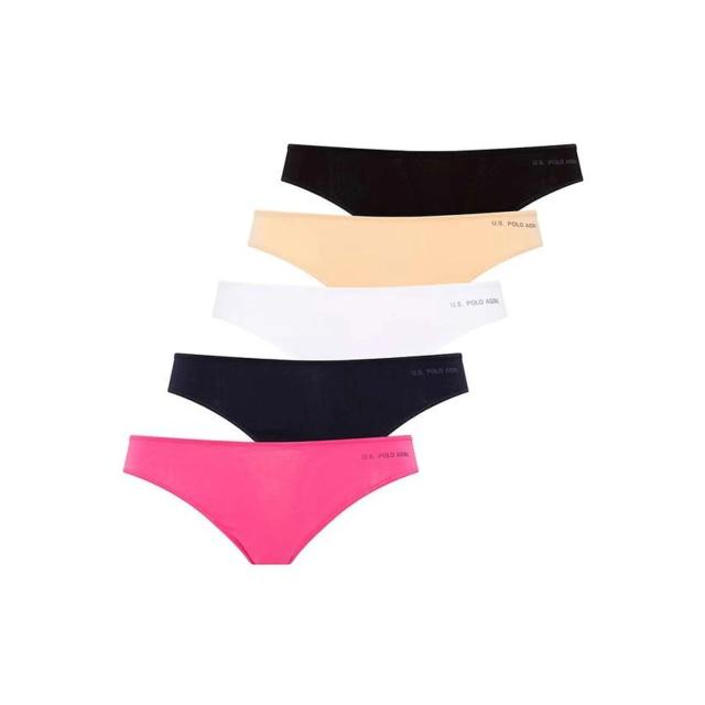 Fuşya Beyaz Siyah Ten Pamuk Karışımlı Likralı Logo Baskılı Bel Kadın 5'li String U.S. Polo Assn. Fuşya Beyaz Siyah Ten Pamuk Karışımlı Likralı Logo Baskılı Bel Kadın 5'li String U.S. Polo Assn.