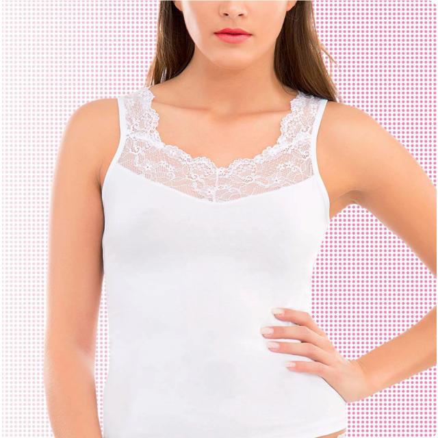 Kadın Beyaz Modal Kalın Askı Dantelli Atlet Kadın Beyaz Modal Kalın Askı Dantelli Atlet