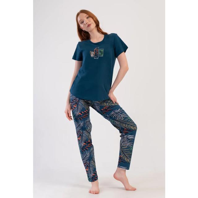 Kadın Büyük Beden Süprem Petrol Yeşili Kısa Kollu Pijama Takım Kadın Büyük Beden Süprem Petrol Yeşili Kısa Kollu Pijama Takım