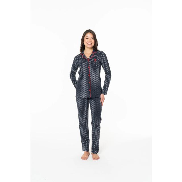 Kadın Lacivert Düğmeli Pijama Takım U.S. Polo Assn. Kadın Lacivert Düğmeli Pijama Takım U.S. Polo Assn.