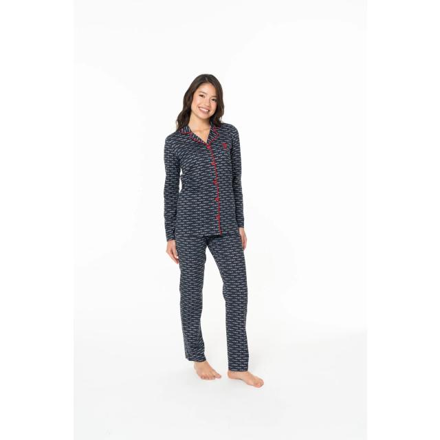 Kadın Lacivert Düğmeli Pijama Takım U.S. Polo Assn.