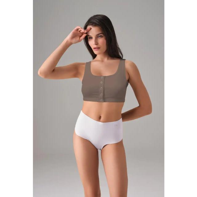 Kadın Modal Açık Kahverengi Çıtçıtlı Kaplı Spor Sütyen Kadın Modal Açık Kahverengi Çıtçıtlı Kaplı Spor Sütyen
