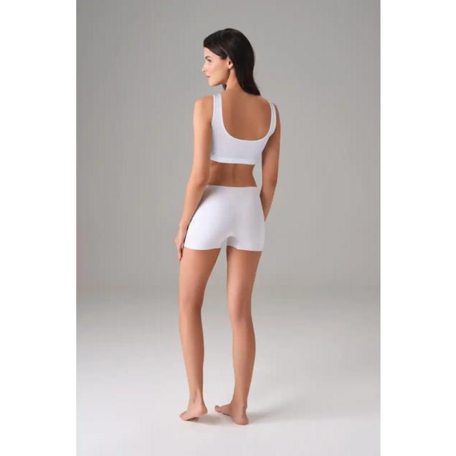 Kadın Modal Beyaz Çıtçıtlı Kaplı Spor Sütyen