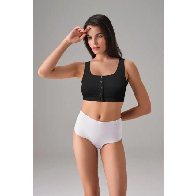 Kadın Modal Siyah Çıtçıtlı Kaplı Spor Sütyen Kadın Modal Siyah Çıtçıtlı Kaplı Spor Sütyen