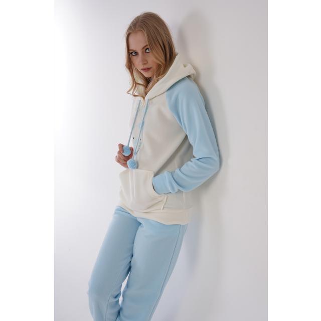 Kadın Polar Kapşonlu Uzun Kol Kanguru Cepli Paçası Büzgülü Pijama Takım Kadın Polar Kapşonlu Uzun Kol Kanguru Cepli Paçası Büzgülü Pijama Takım