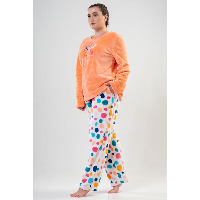 Kadın Soft O Yaka Uzun Kol Cepli Pijama Takım