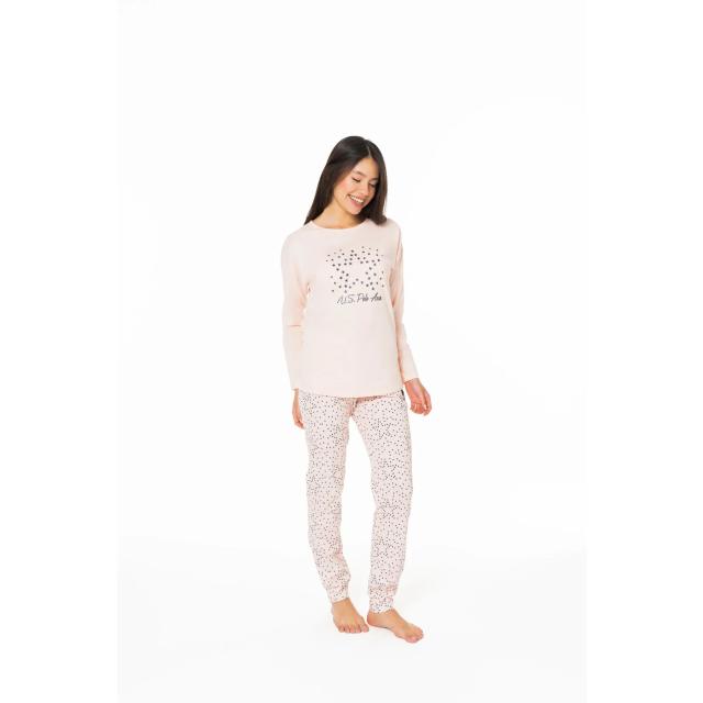 Kadın Somon Yıldızlı Pijama Takım U.S. Polo Assn.