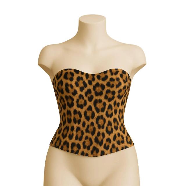Sauna Etkili Leopar Desenli Straplez Terletici Büstiyer Sauna Etkili Leopar Desenli Straplez Terletici Büstiyer