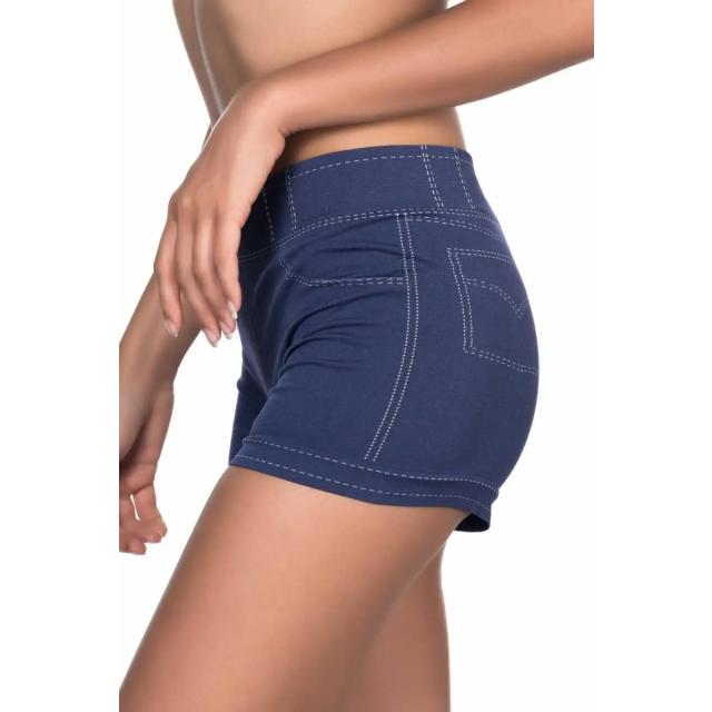 Mavi Soft Kot Görünümlü Boxer