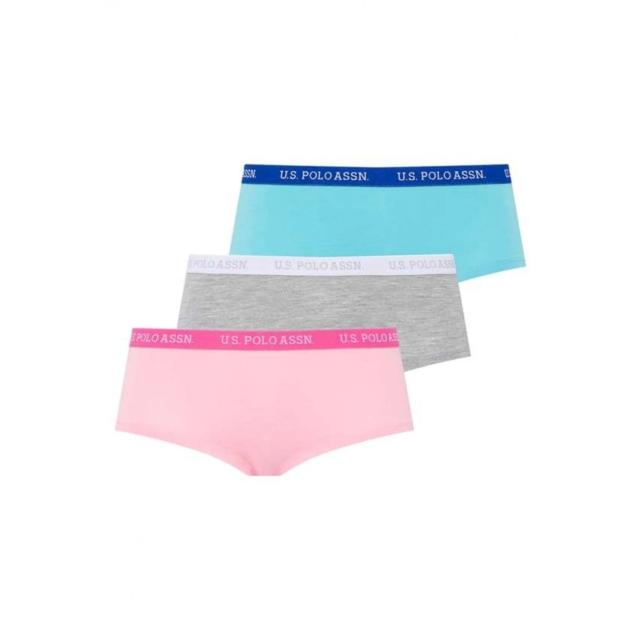 Pembe Gri Melanj Mint Pamuk Karışımlı Lastik Bel Kadın 3'lü Şort Külot U.S. Polo Assn. Pembe Gri Melanj Mint Pamuk Karışımlı Lastik Bel Kadın 3'lü Şort Külot U.S. Polo Assn.