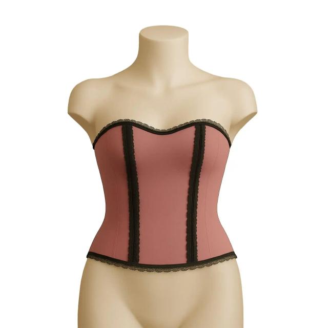 Sauna Etkili Pembe Fırfırlı Straplez Büstiyer Sauna Etkili Pembe Fırfırlı Straplez Büstiyer