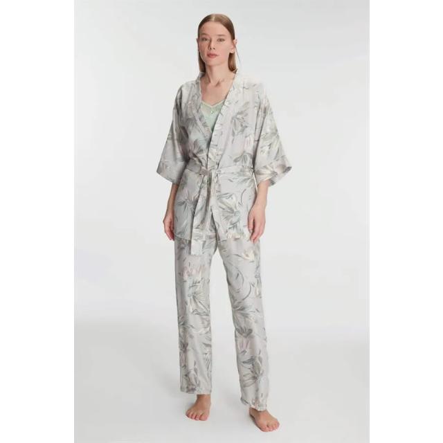 Sabahlık Atlet ve Pantolon Takım Pamuklu Pijama Set