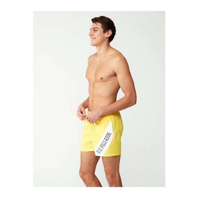 Sarı Polyester Bağcıklı Erkek Orta Boy Deniz Şortu U.S. Polo Assn.  