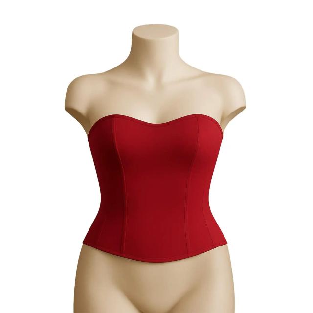 Sauna Etkili Kırmızı Straplez Büstiyer Sauna Etkili Kırmızı Straplez Büstiyer