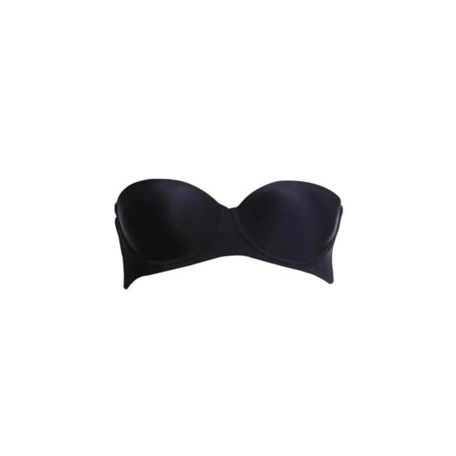 Şeffaf Askılı Siyah Push-Up Straplez Sütyen