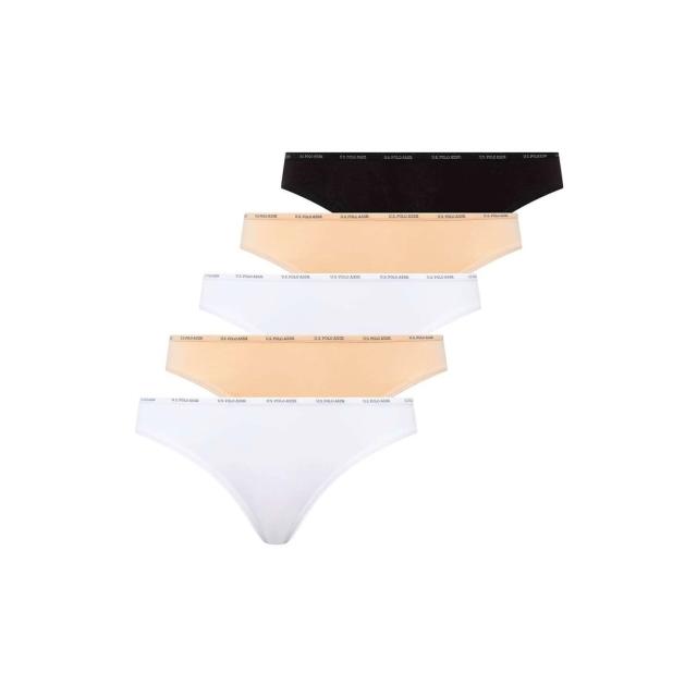 Siyah Beyaz Ten Pamuklu Logolu Lastik Bel Kadın 5'li Düşük Bel Slip Külot U.S. Polo Assn. Siyah Beyaz Ten Pamuklu Logolu Lastik Bel Kadın 5'li Düşük Bel Slip Külot U.S. Polo Assn.