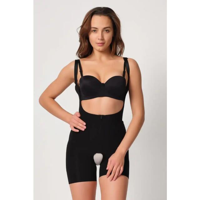 Siyah Dekolte Uyumlu Fermuarlı Tül Body Korse Siyah Dekolte Uyumlu Fermuarlı Tül Body Korse