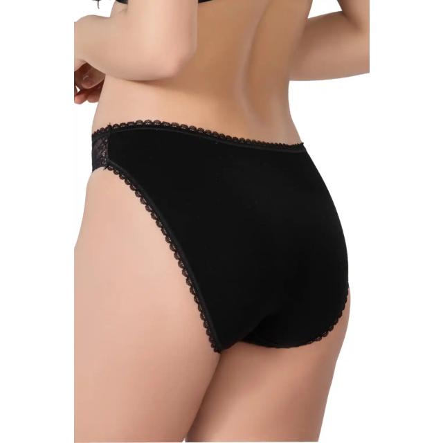 Siyah Modal Cotton Dantelli Külot