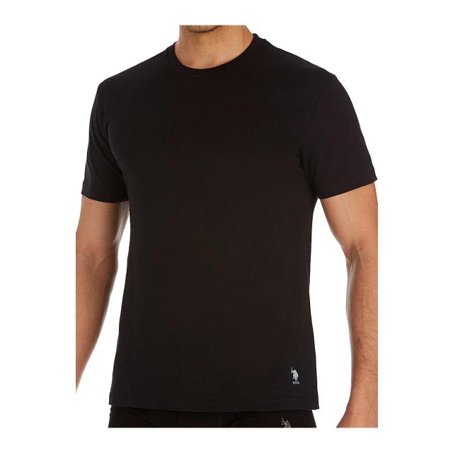 Siyah Pamuklu Düz Erkek Bisiklet Yaka Kısa Kollu 2'li Fanila U.S. Polo Assn. 