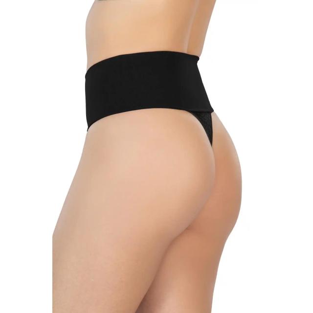 Siyah Seamless Çift Renk String Korse