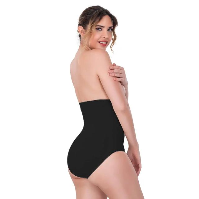 Siyah Yüksek Bel Çıtçıtlı Slip Korse