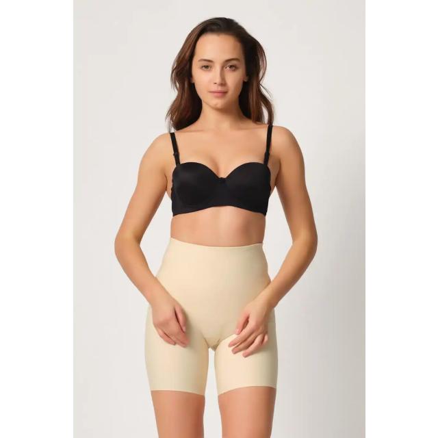 Ten Rengi Yüksek Bel Kadın Lazer Kesim Boxer Korse Ten Rengi Yüksek Bel Kadın Lazer Kesim Boxer Korse